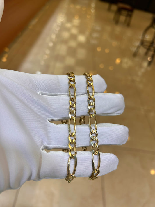 14k 7mm Solid Fígaro Bracelet