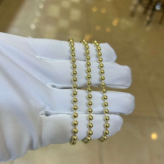 14k 4mm Solid Ball Bracelet