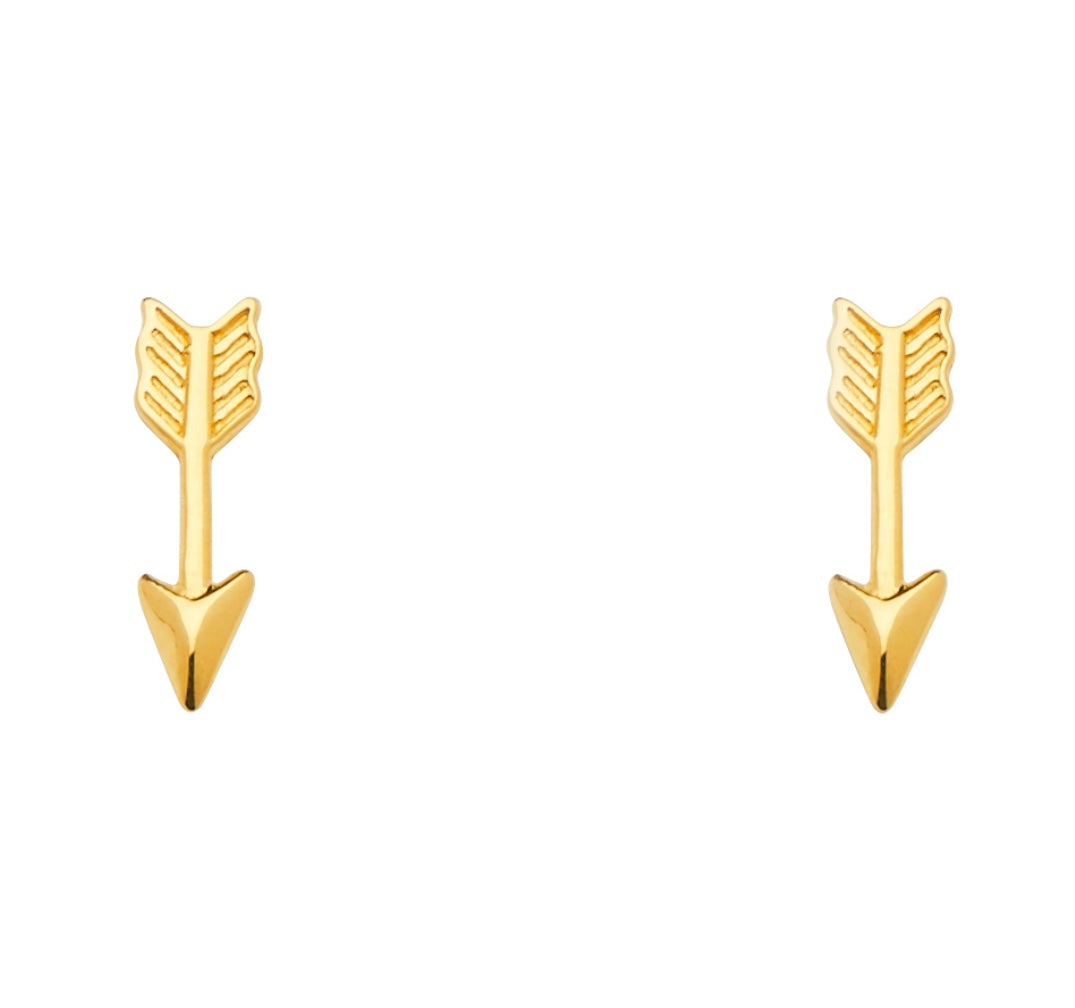 14k Yellow Gold Arrow Earring