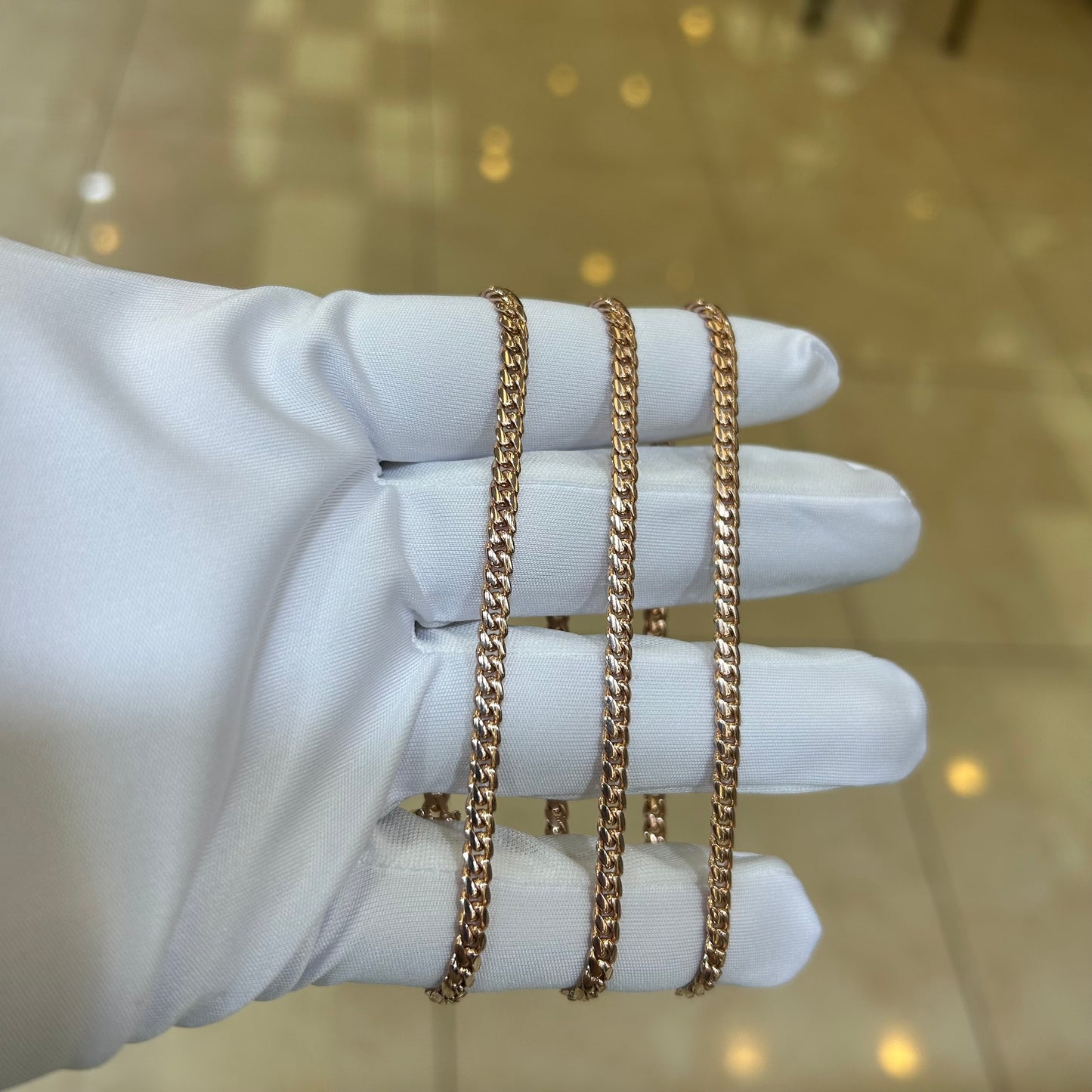 14k 4mm Solid Rose Gold Miami Cuban Bracelets