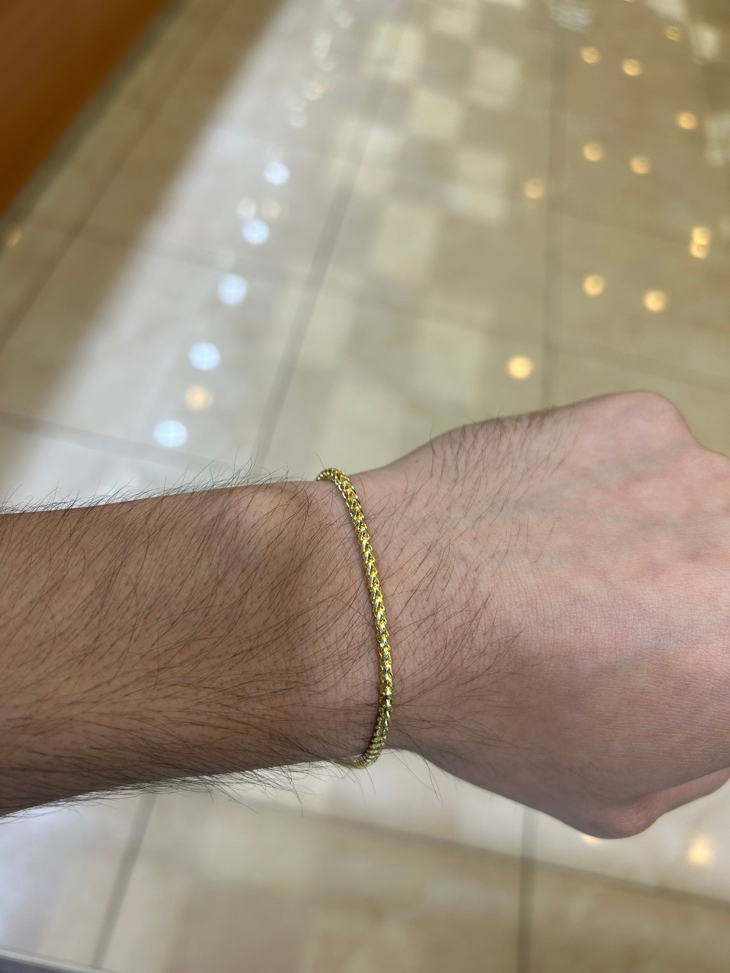 14k 3mm Solid Franco Bracelets