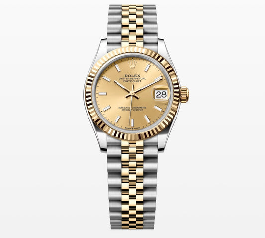 New 2-Tone 31mm Champagne Stick Datejust