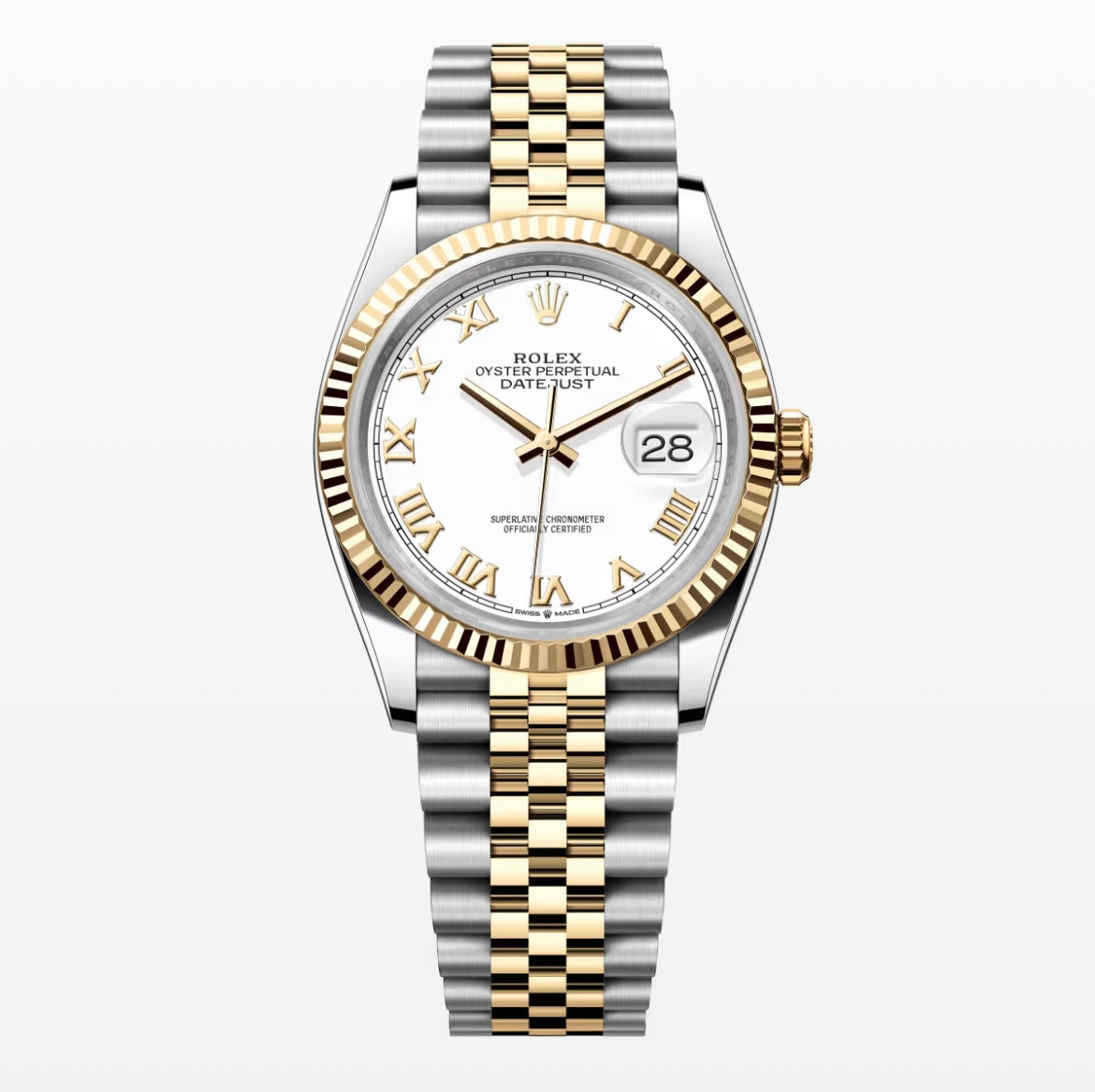 New 2-Tone White Roman 36mm Datejust