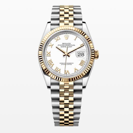 New 2-Tone White Roman 36mm Datejust