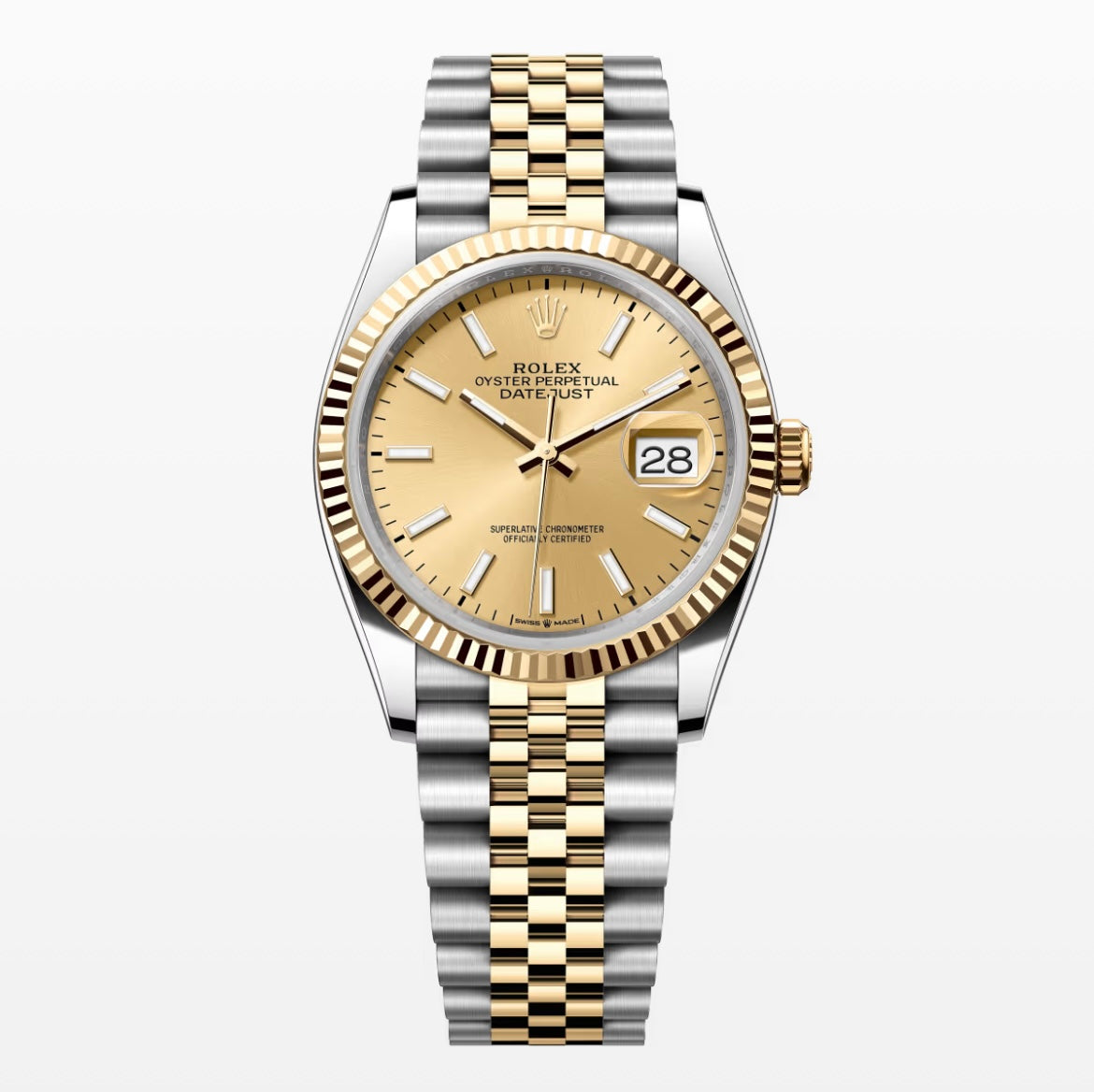 New 2-Tone Champagne Stick 36mm Datejust