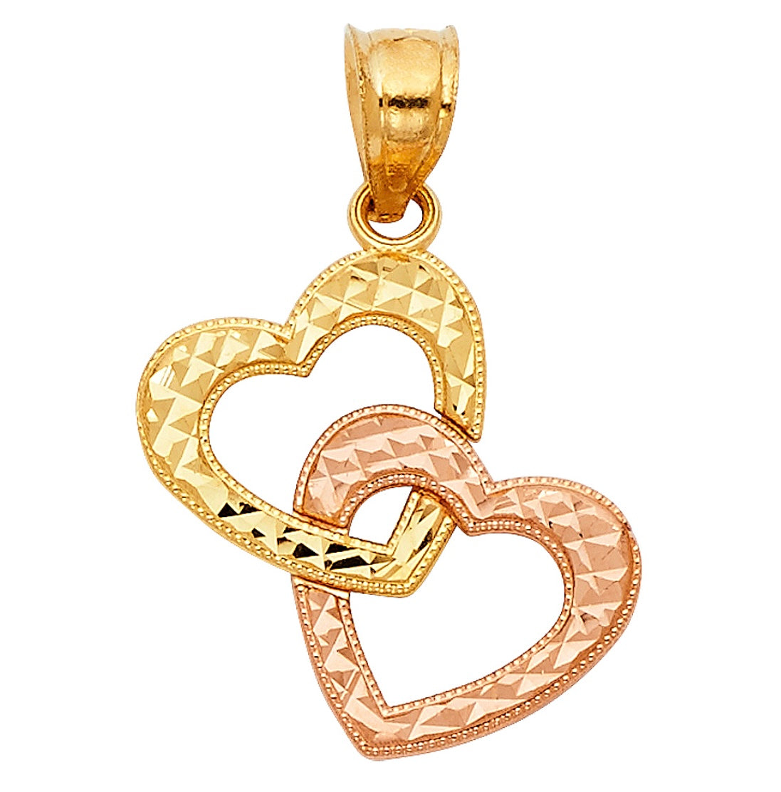 14k 2-Tone Heart Pendant