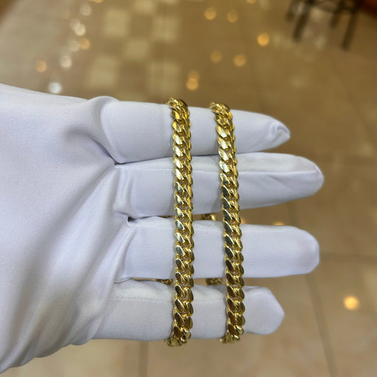 14k 7mm Solid Miami Cuban Bracelet