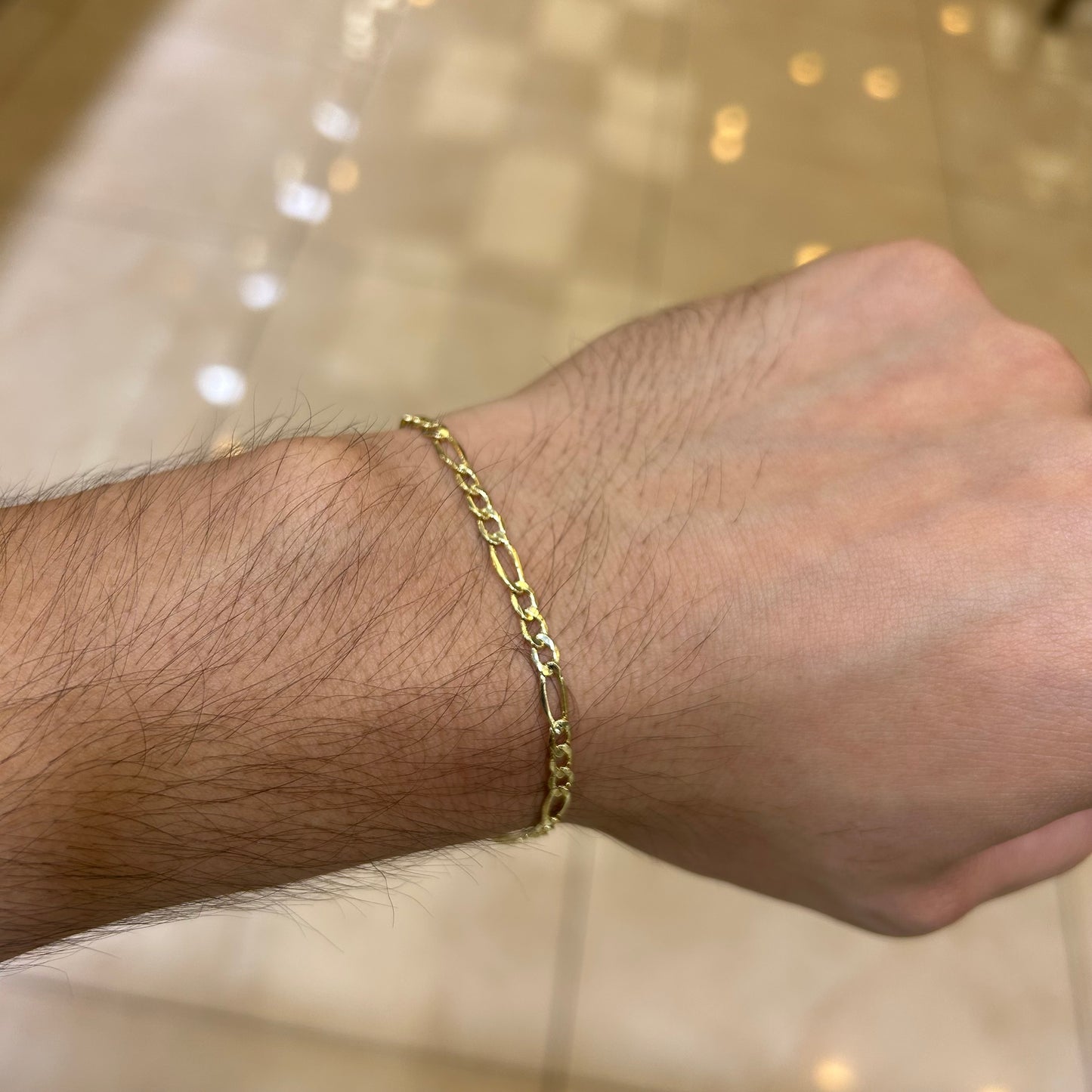 14k 3.5mm Semi Solid Fígaro Link Bracelet