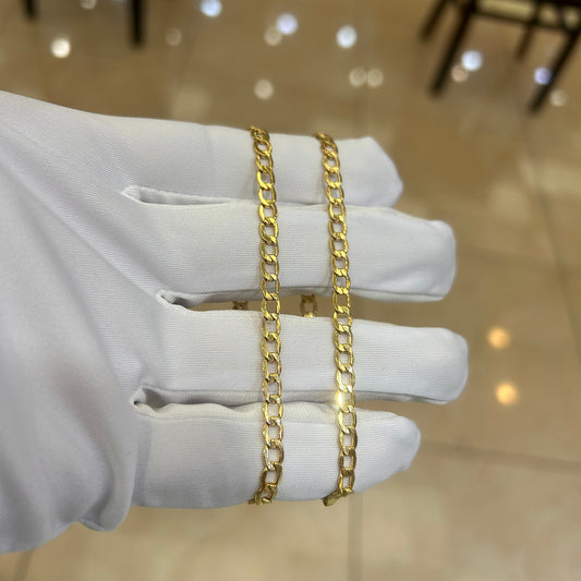 14k 4.5mm Semi Solid Cuban Link Bracelet