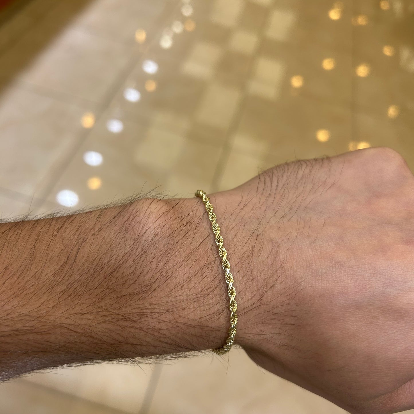 14k 3mm Semi Solid Rope Bracelet