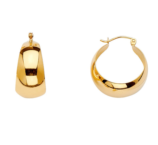 14k Yellow Gold Graduated Hoop Earring