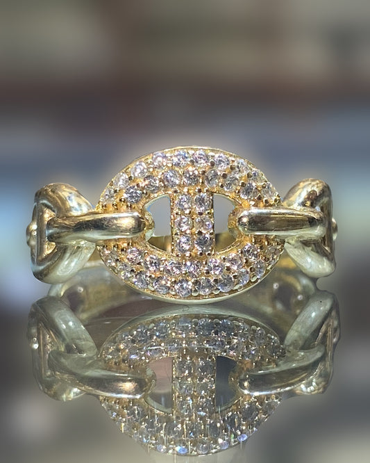 14k Mariner link ring with c/z