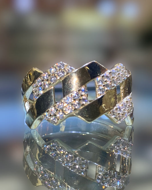 14k Men’s Cuban C/z ring