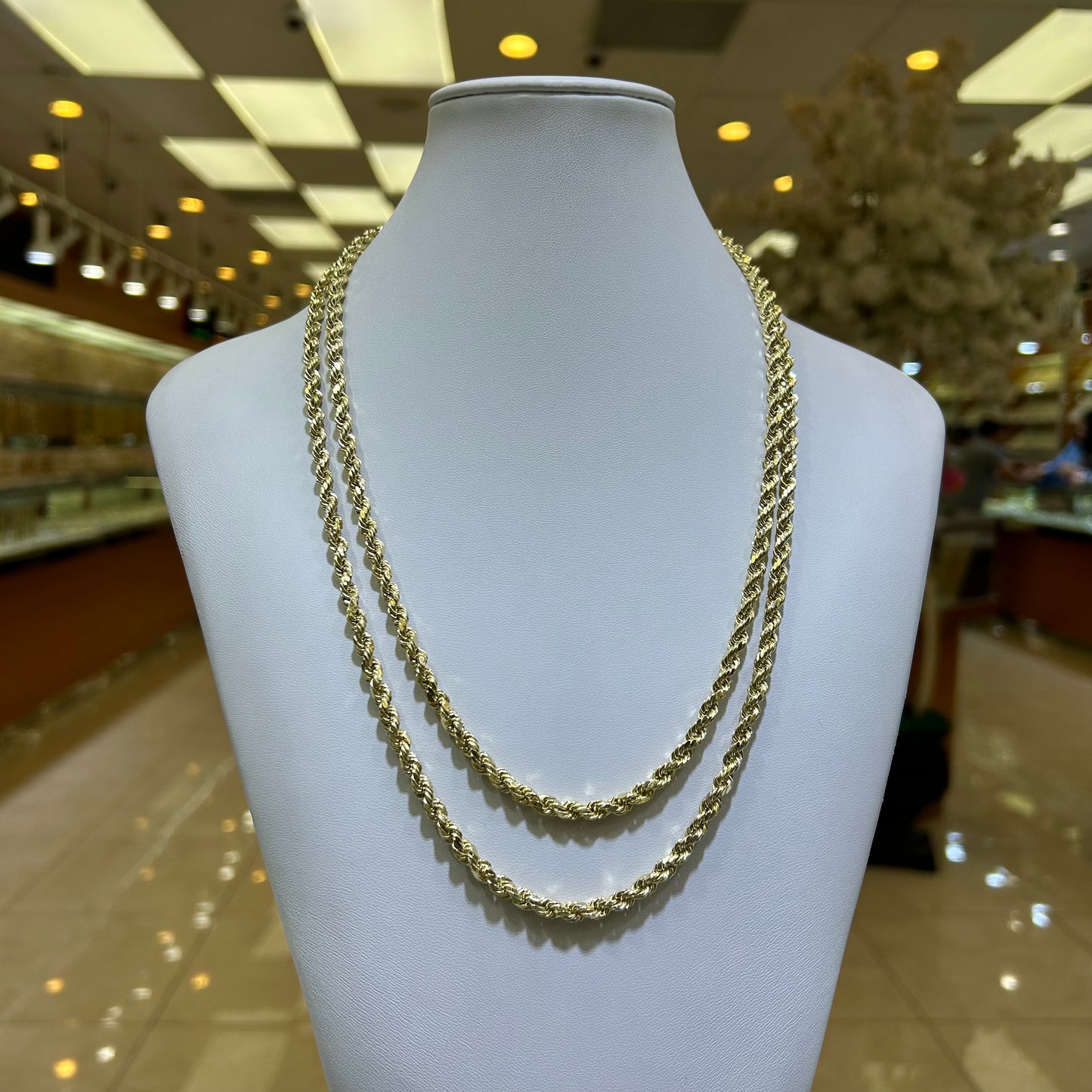 14k 5mm Semi Solid Rope Chain