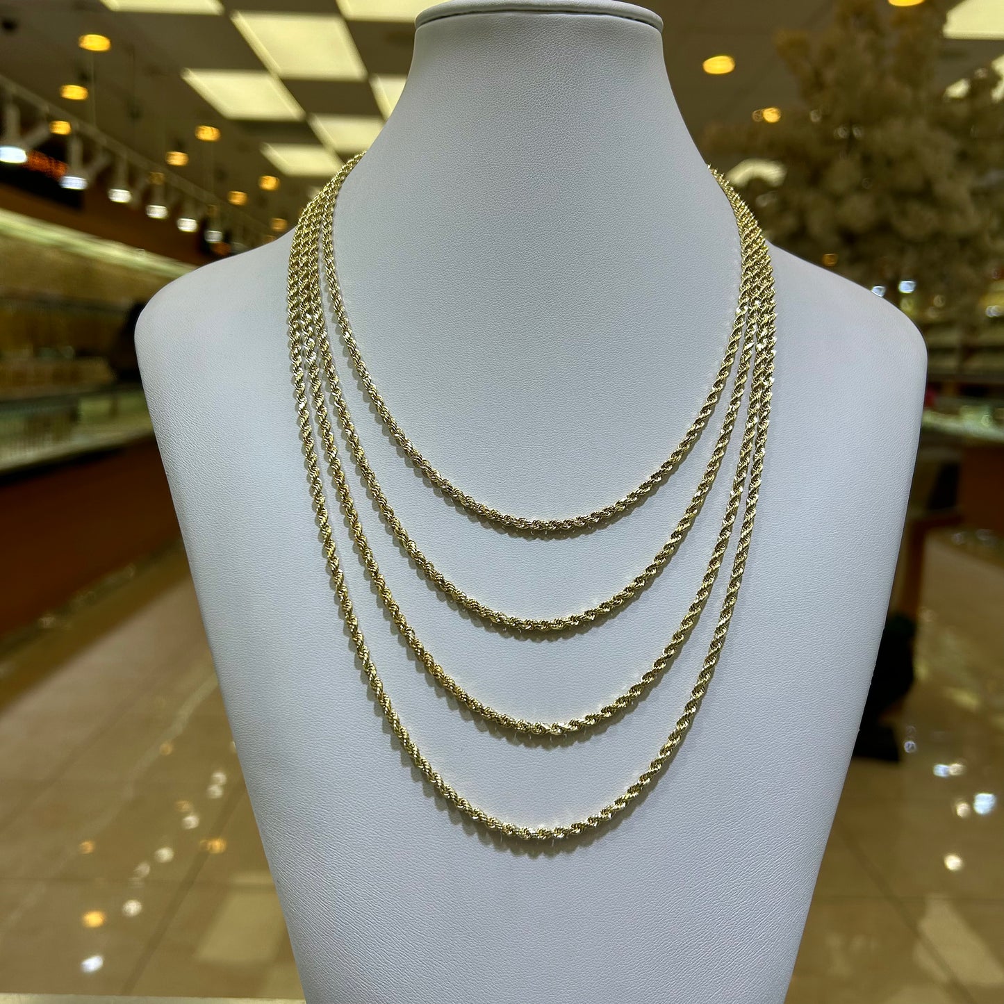 10k 3mm Semi Solid Rope Chain