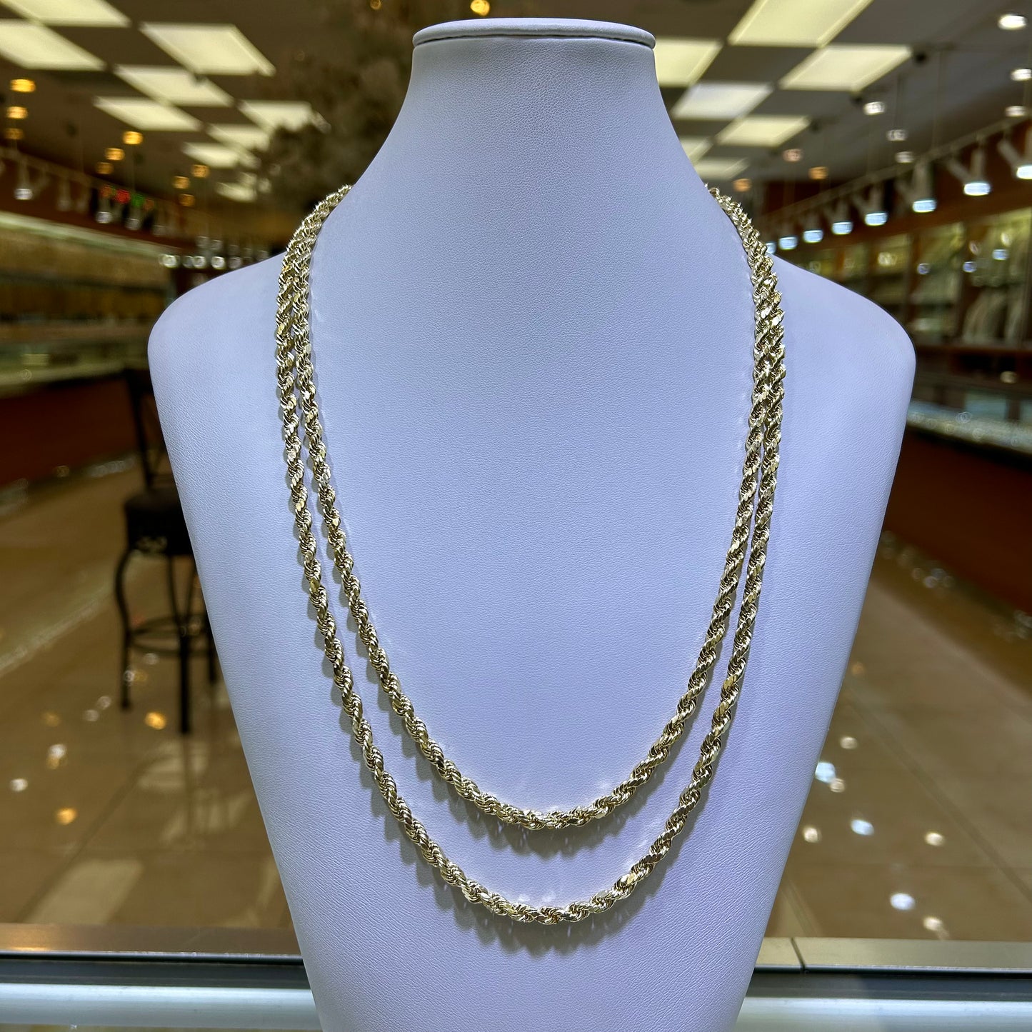 10k 5mm semi Solid Rope Chain