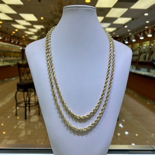 10k 6mm Semi Solid Rope Chain