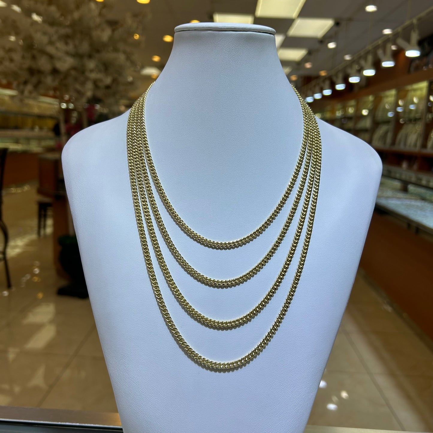 14k 3mm Semi Solid Miami Cuban Chain