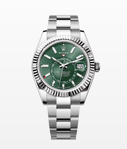 New Stainless Steel Green Dial Sky-Dweller