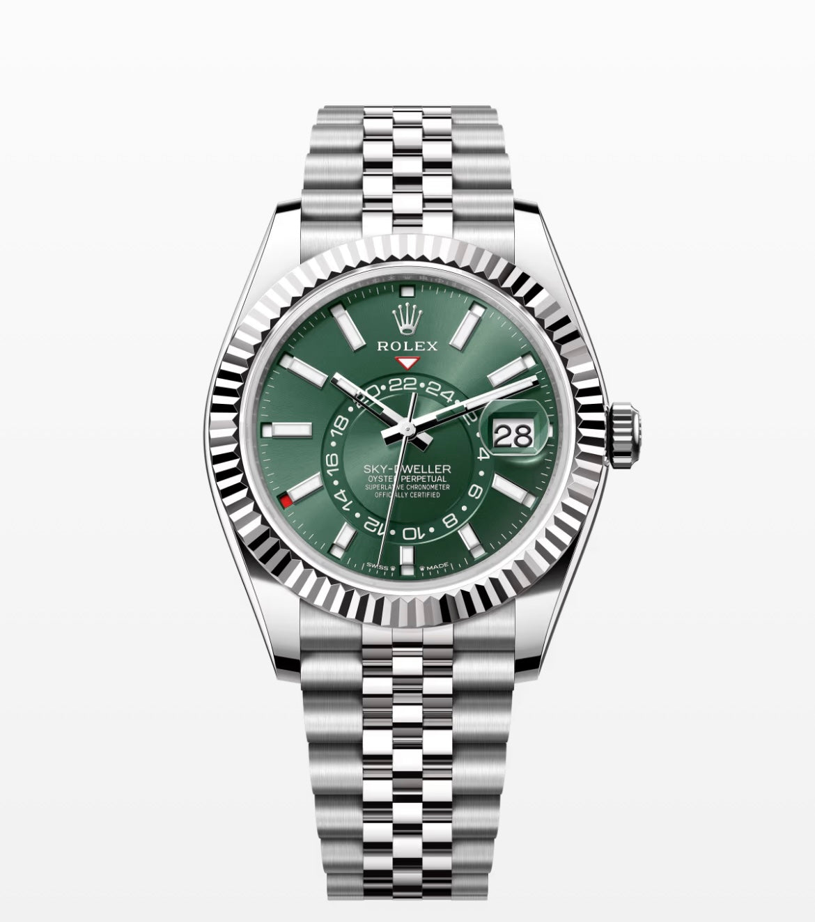 New Stainless Steel Green Dial Sky-Dweller