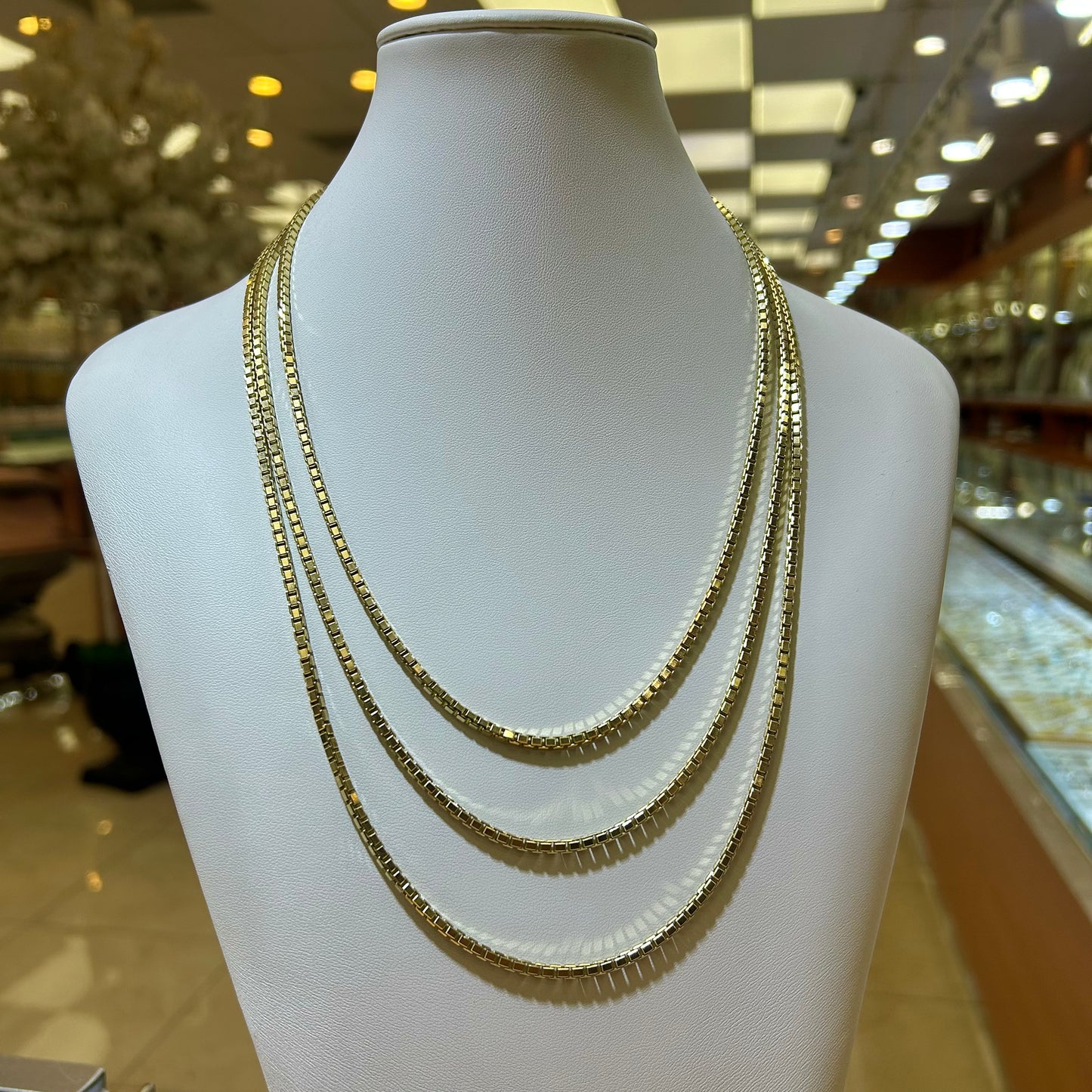 14k 3mm Solid Box Chain