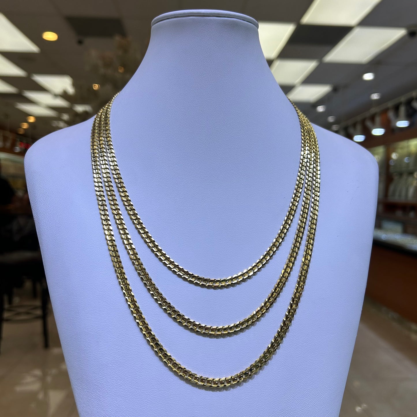 14k 4.6 mm Solid Cuban Link Chain