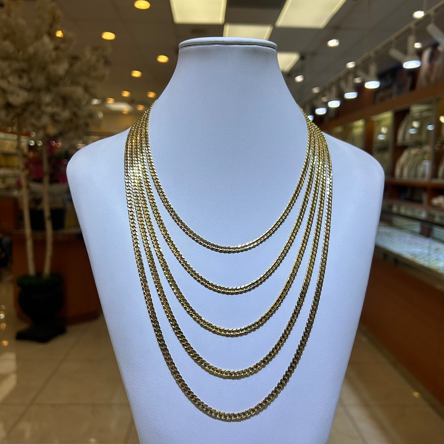 14k 4mm Solid Cuban Link Chain