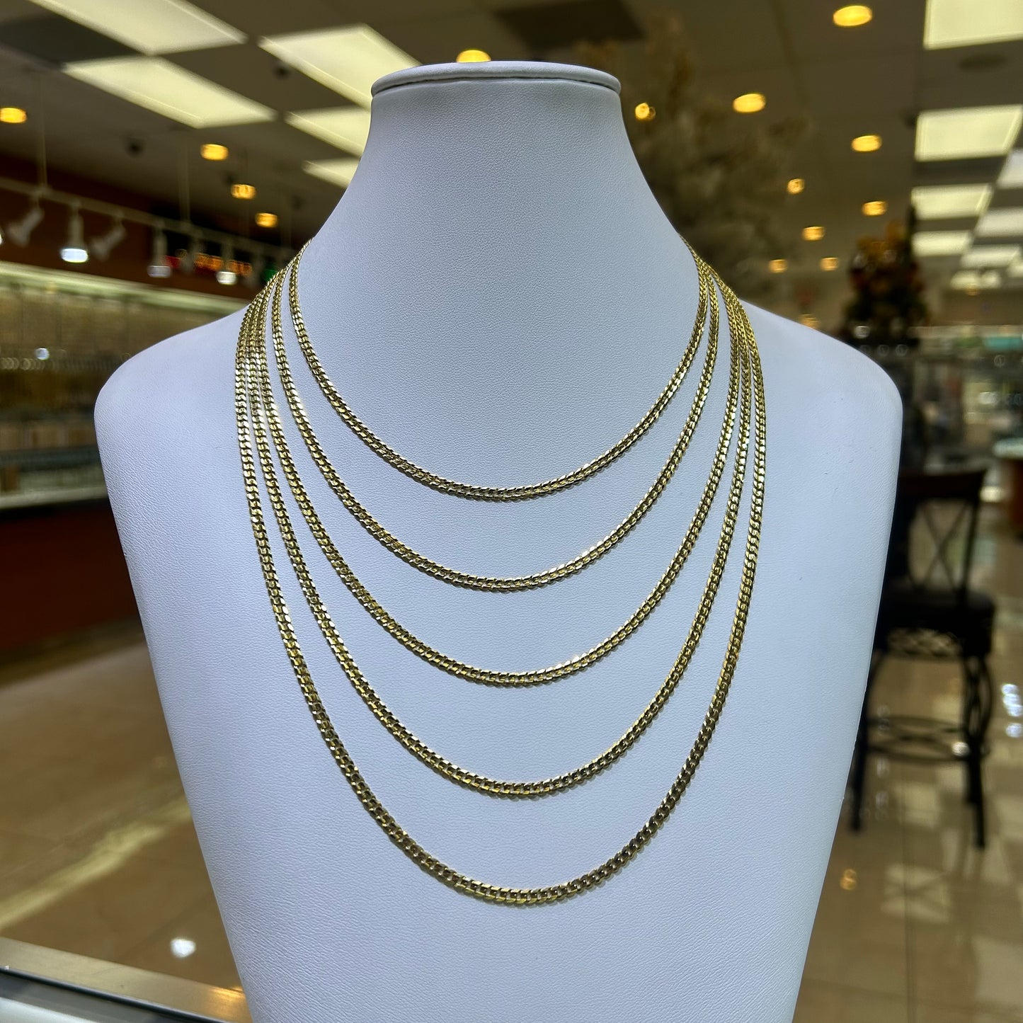 14k 3mm Solid Cuban Link Chain