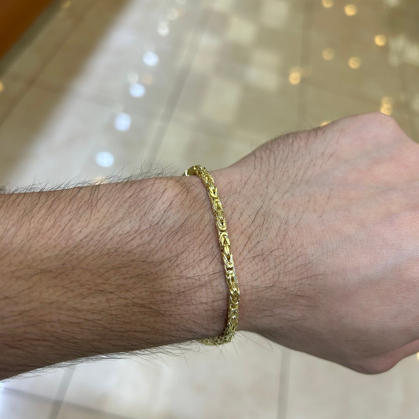 14k 4mm Semi Solid Byzantine Bracelet