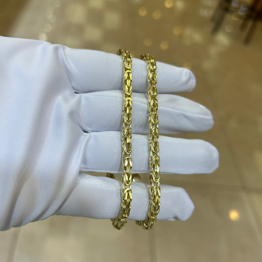 14k 5mm Semi Solid Byzantine Bracelet