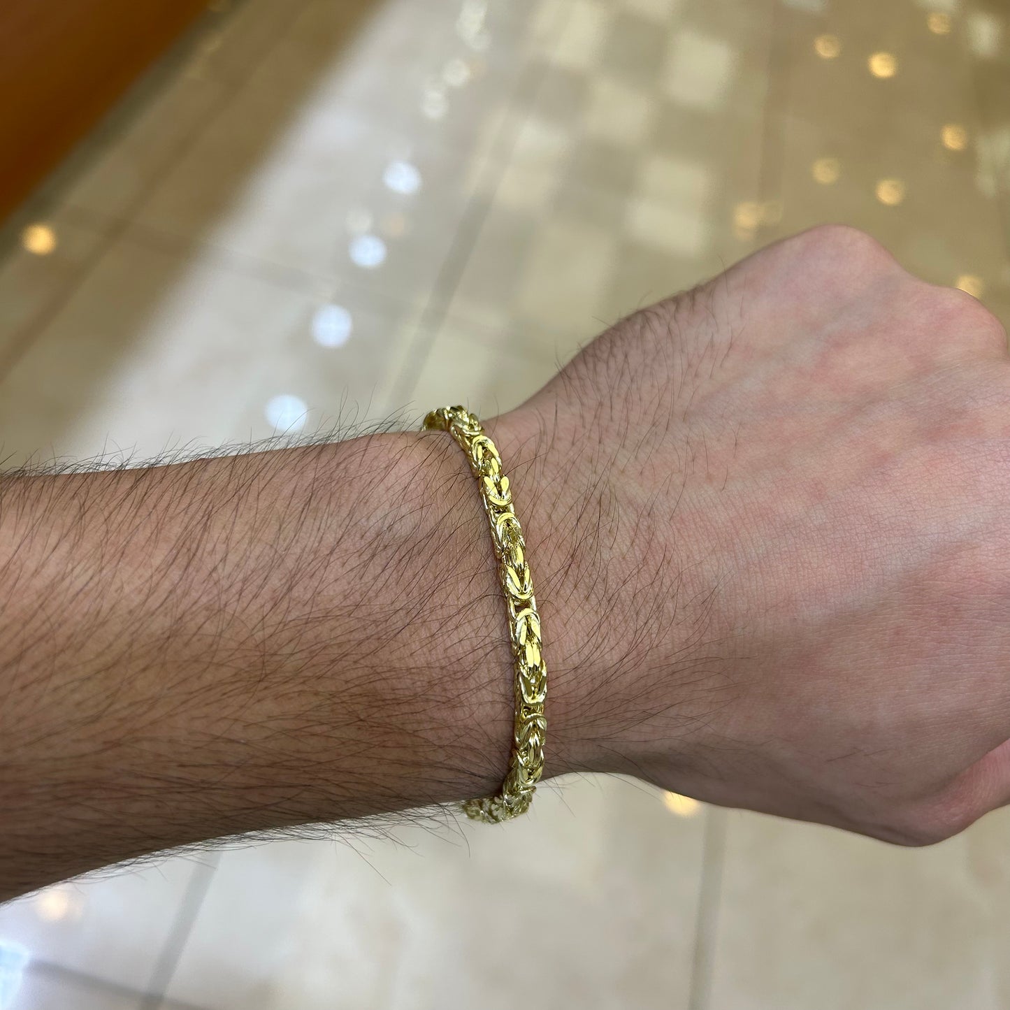 14k 5mm Semi Solid Byzantine Bracelet