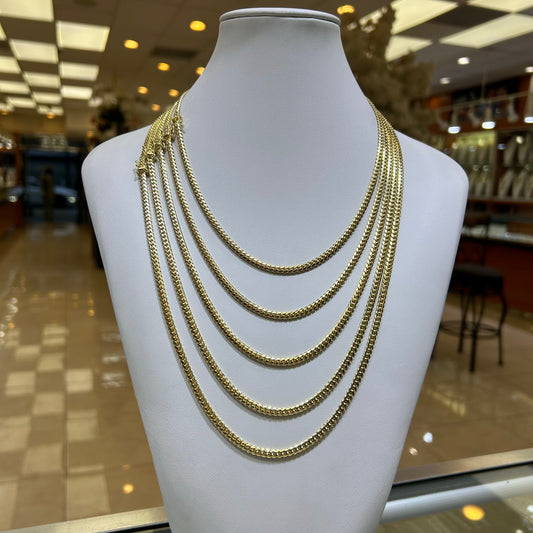 14k 4mm Solid Miami Cuban Chain