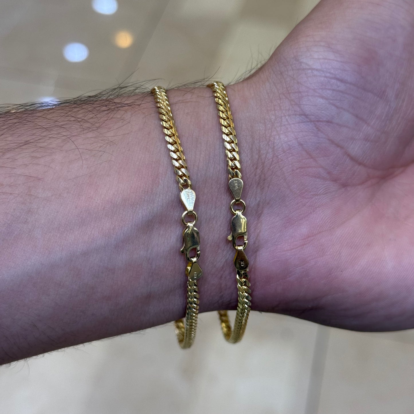 14k 3mm Solid Miami Cuban Bracelet