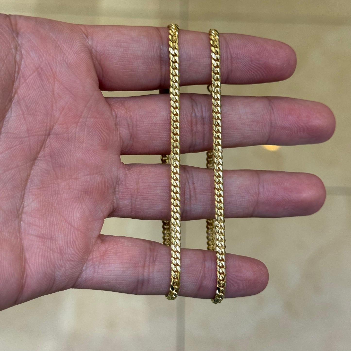 14k 3mm Solid Miami Cuban Bracelet