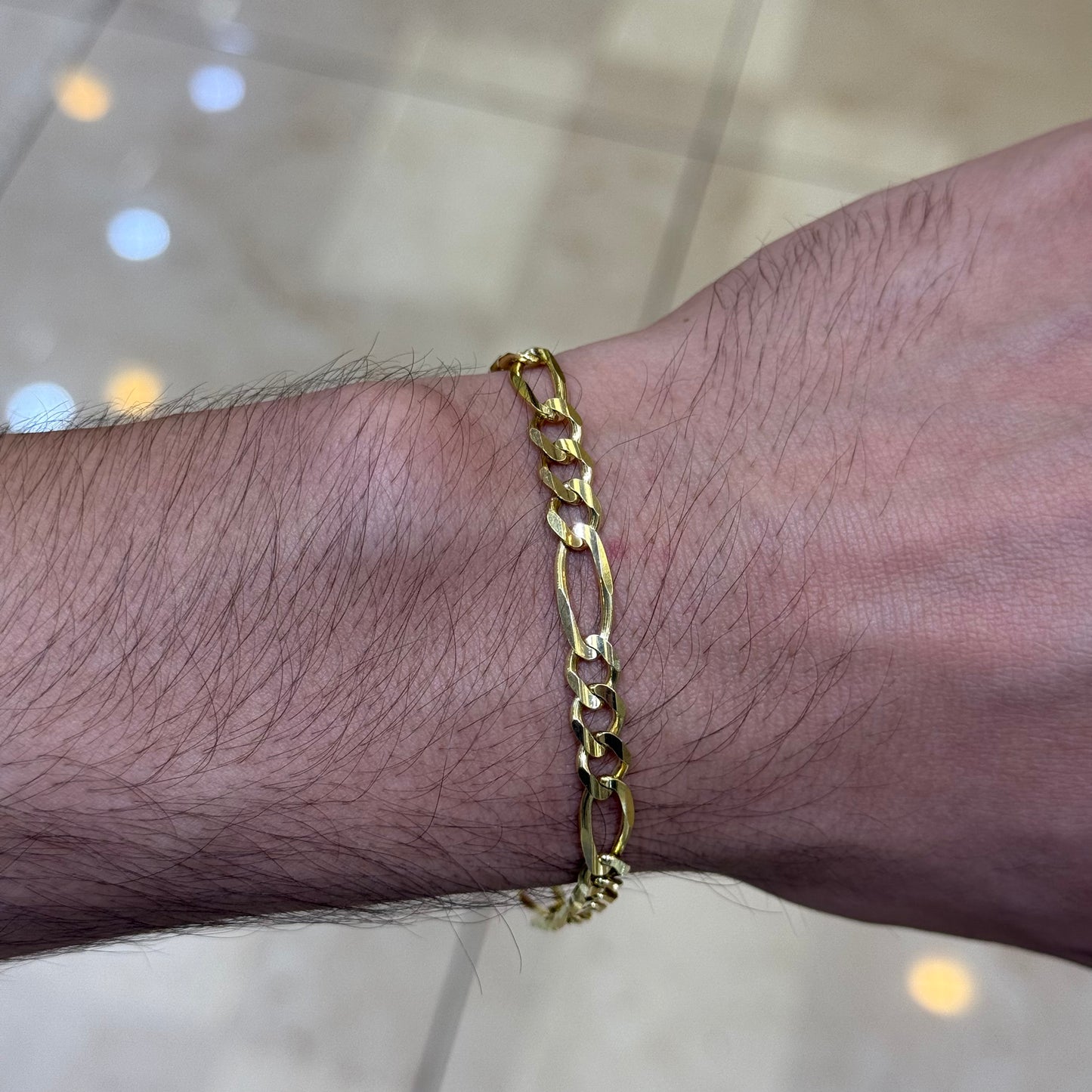 14k 6mm Solid Figaro Bracelet