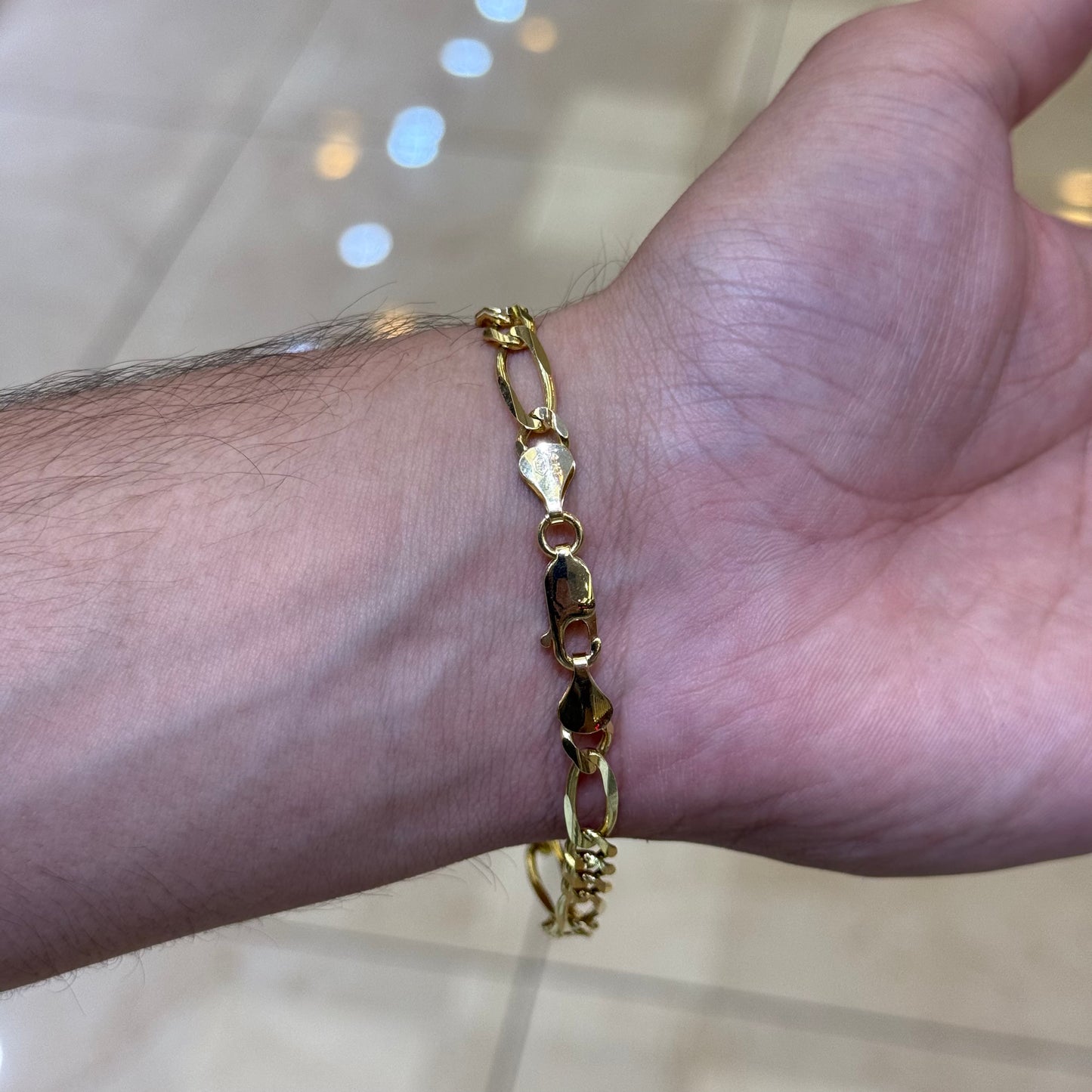14k 6mm Solid Figaro Bracelet