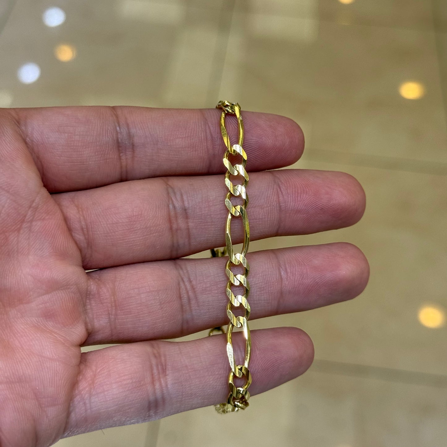 14k 6mm Solid Figaro Bracelet