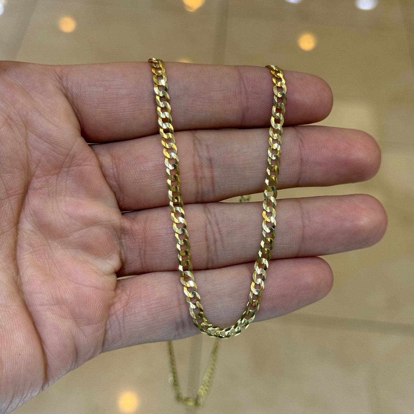 14k 4mm Solid Cuban Link Chain