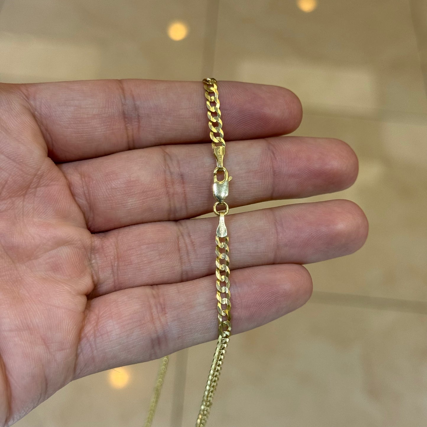 14k 4mm Solid Cuban Link Chain