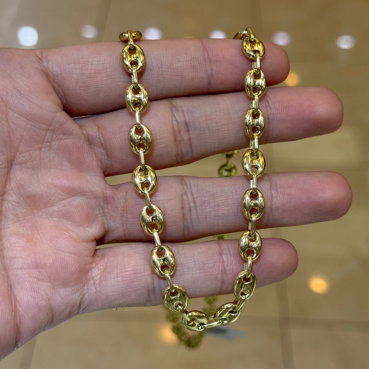 14k 7mm Puffy Mariner Link Chain