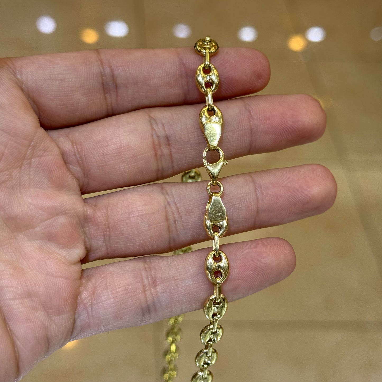 14k 7mm Puffy Mariner Link Chain
