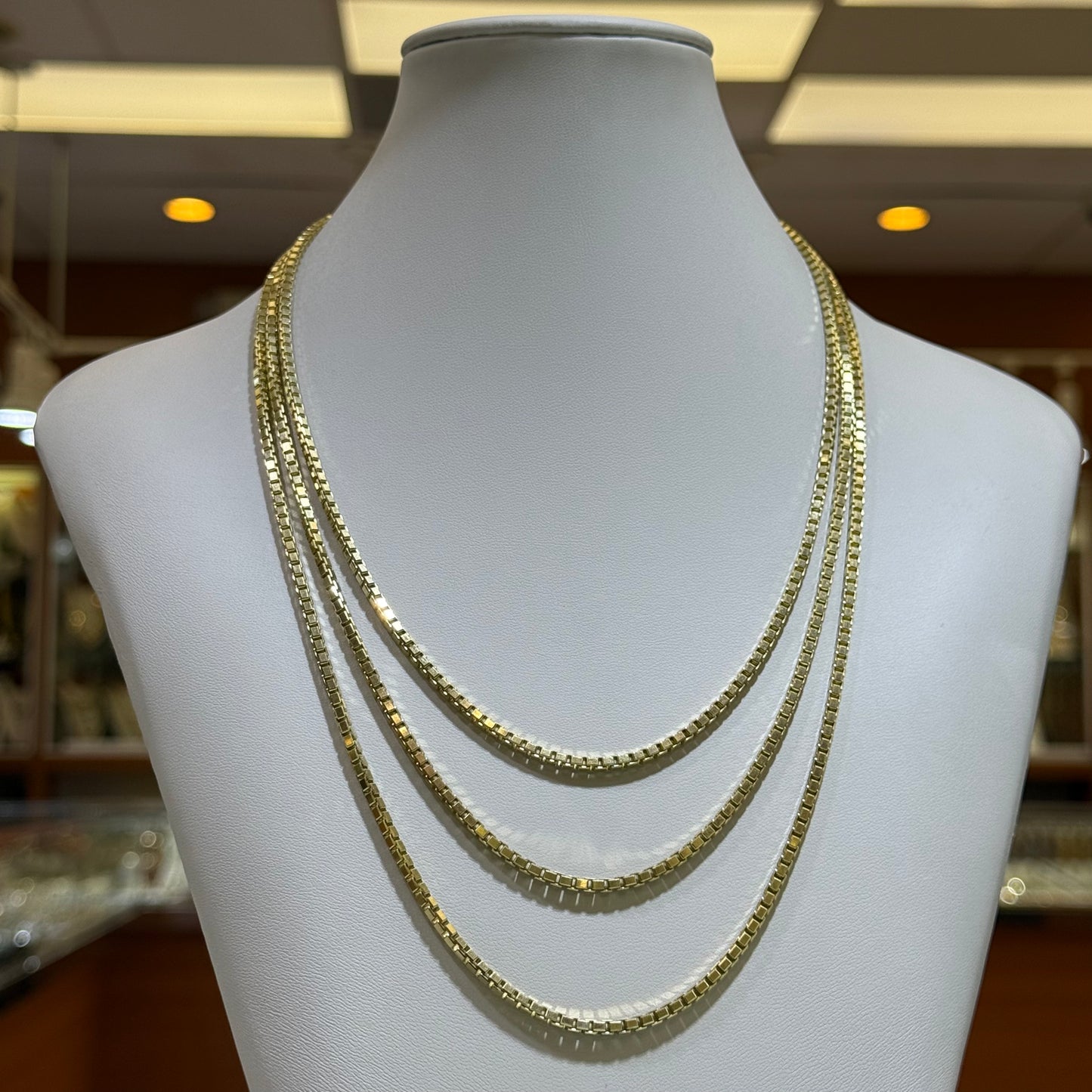14k 3mm Solid Box Chain