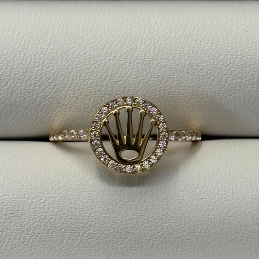14k CZ Crown Ring