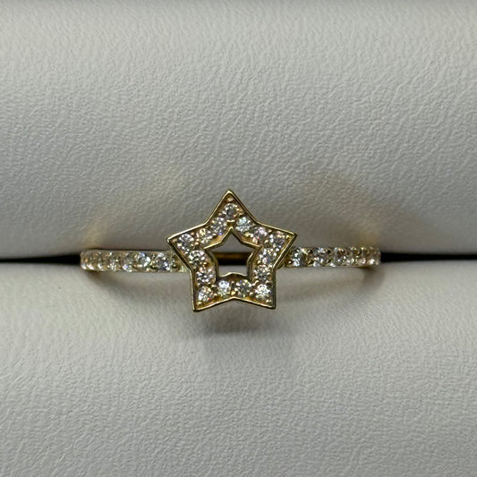 14k CZ Star Ring