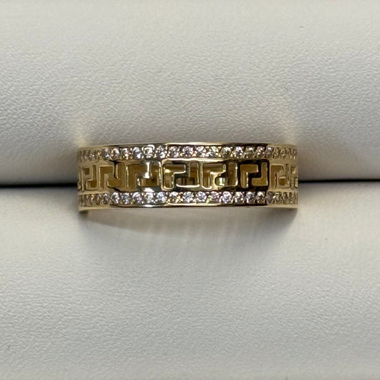 14k Pattern CZ Band