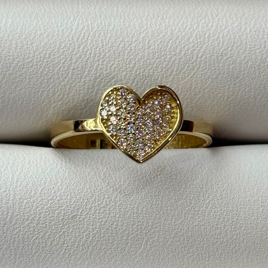 14k CZ Heart Ring