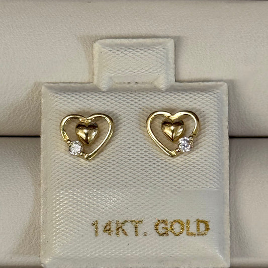 14k Heart Earrings