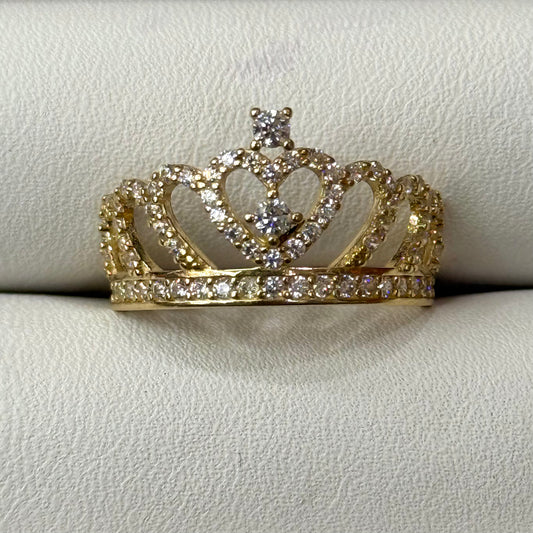 14k CZ Crown Ring