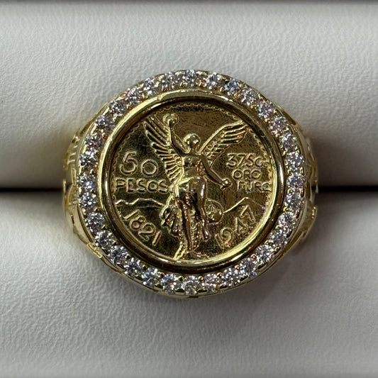 14k Cz 50 Pesos Ring