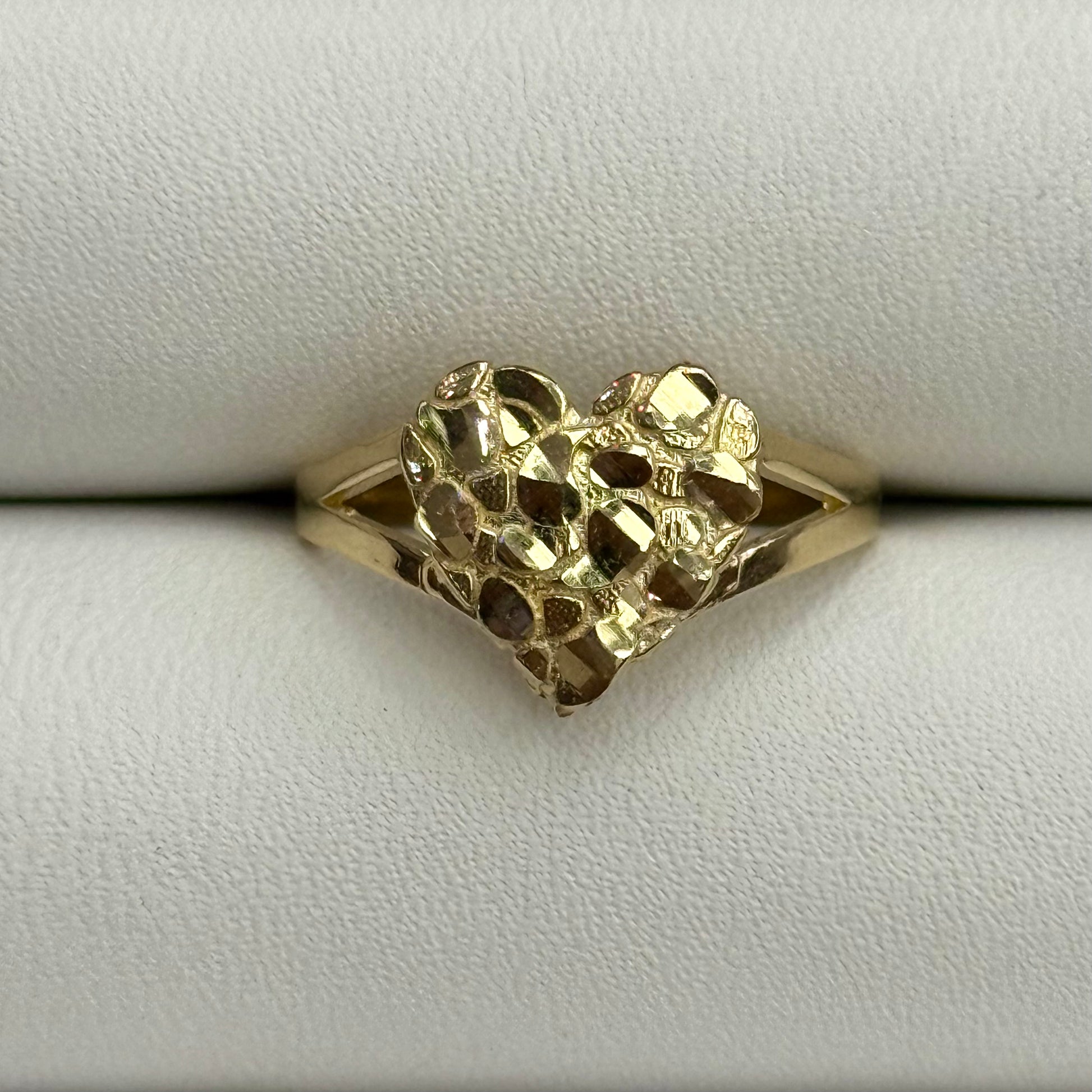 Open Nugget Rings 14k Small Nugget Heart Ring – My Store